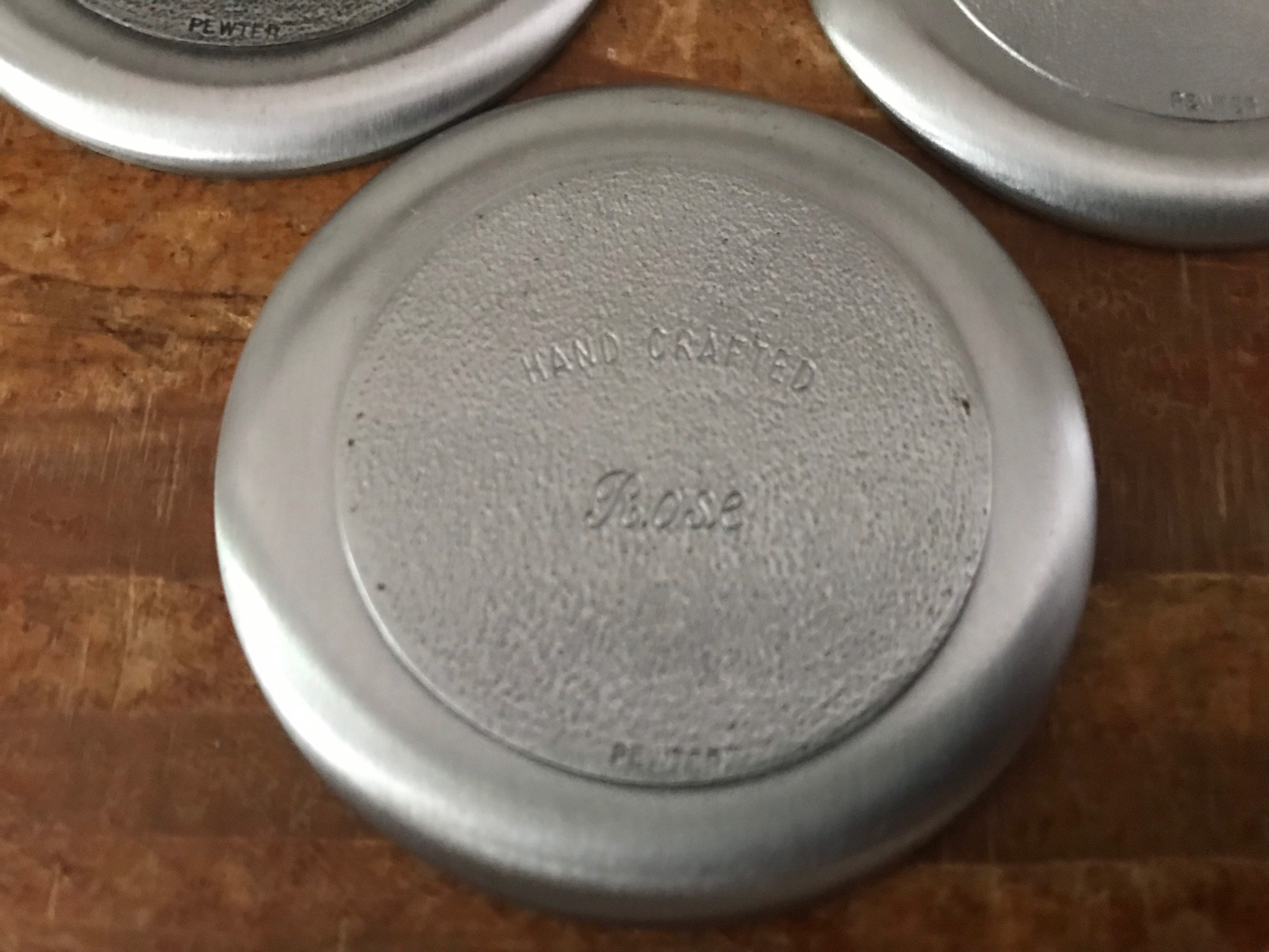 Vintage Pewter Plates Small Decorative Pewter Plates Etsy