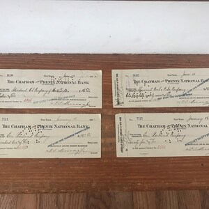 Early 1900s Bank Checks (4) - Paper/Monetary Ephemera