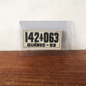 Cartão colecionável de placa de carro Topps vintage 1953 - QUEBEC - Cartão exclusivo não esportivo colecionável