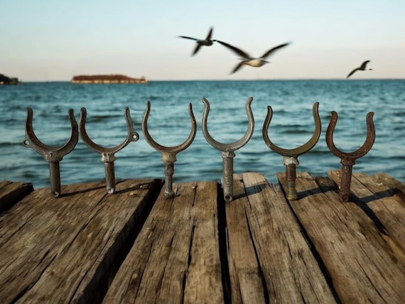 Row Boat Oar Locks (6) - Nautical/Maritime Decor - Beach House - Lake House Accent-Repurpose Hardware