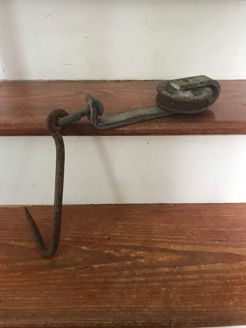 Morris & Co. Cast Iron Meat Hook Trolley Butcher Shop Etsy