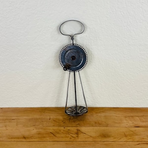 Antique Egg Beater by  The Cassidy Fairbank Mfg. Co. Chicago, Ill USA, Hand Crank Manual Sheet Metal Rotary Turbine Egg Beater