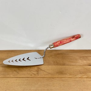 Androck  Stainless Steel and Wood Pie Server, Flipper, Spatula, Trowel Shaped vintage Spatula