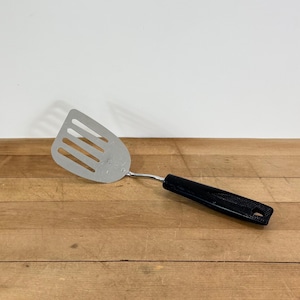 Vintage Small EKCO Stainless Steel Spatula With Black Plastic Handle, Made in USA