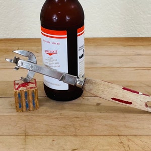 ECKO Can Opener, Manual Steel Can and Bottle Opener with Wood Handle