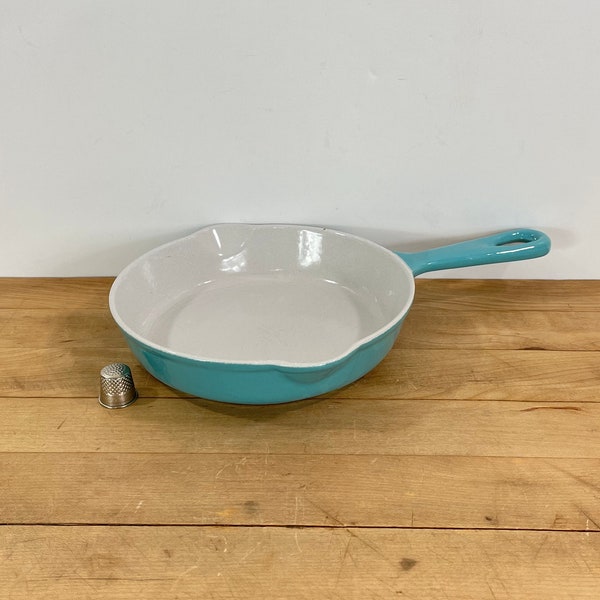Le Creuset Enameled Cast Iron, Turquoise Blue Enameled Cast Iron #16 Frying Pan, Made in France