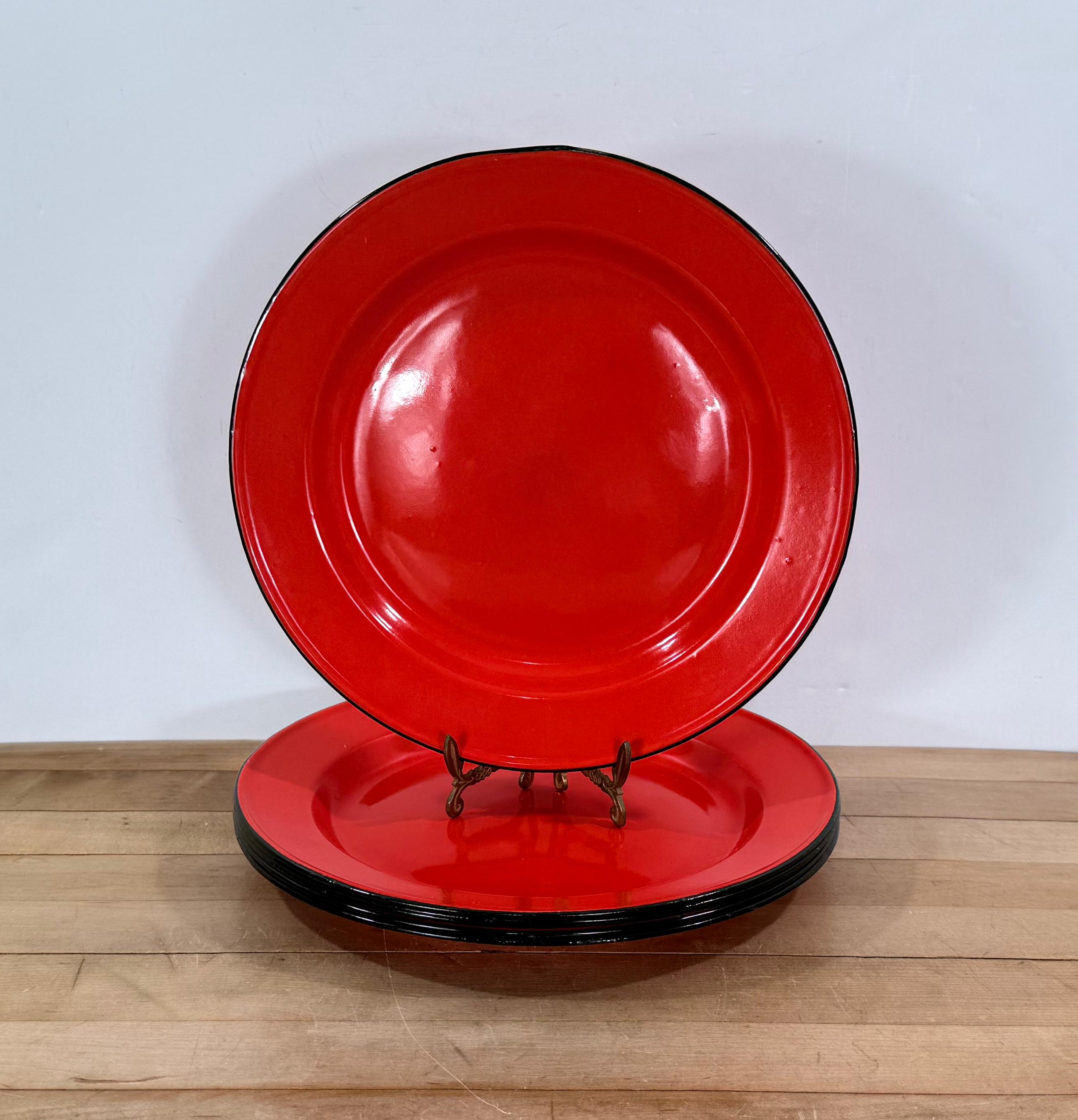 1800年代 アメリカ 無地 レッドウェア皿 プレート アンティーク Antique Red Plates - Etsy
