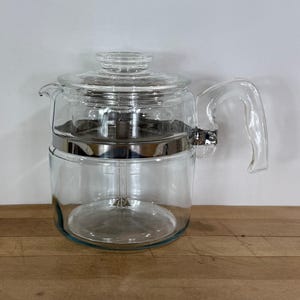 Complete Pyrex 6 Cup Percolator by Corning, Flameware Coffee Maker No 7756, Coffee Pot