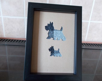 Harris Tweed Scottie dogs .Scotland wall art, Harris tweed wall art, Scottish terrier