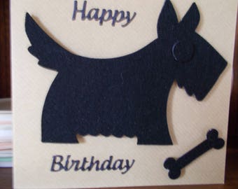 Scottish Terrier birthday card, Black scotty birthday card