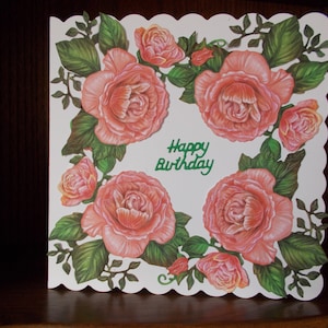 Roses Birthday card, Flower card  Special card,   Flower happy  birthday card