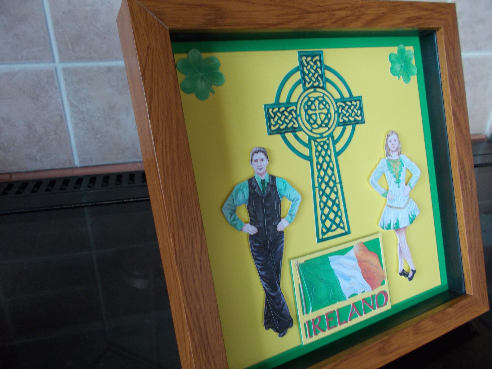 Irish Wall Art, Irish Dancers Picture, Shamrock Picture, Celtic Cross