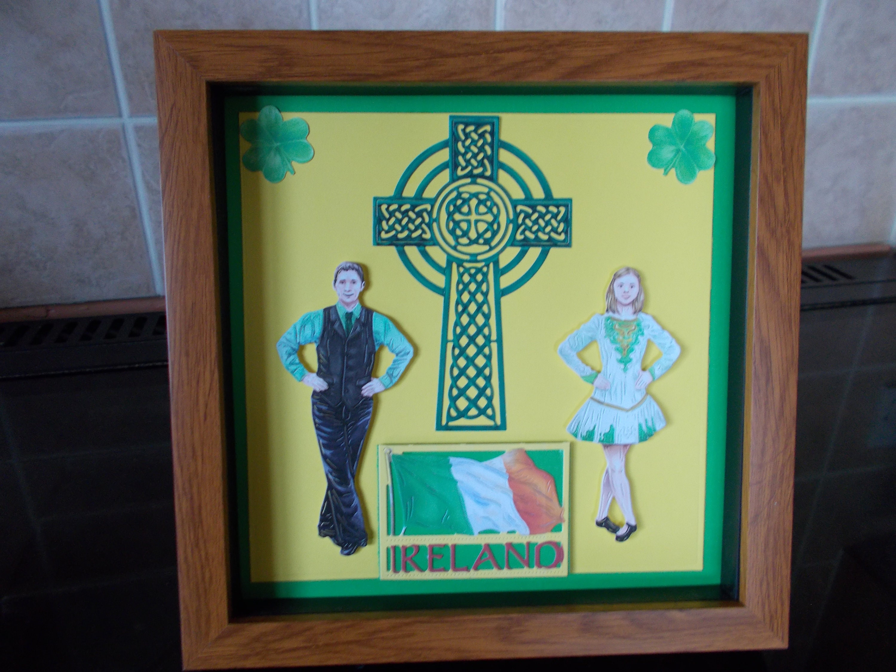 Irish Wall Art, Irish Dancers Picture, Shamrock Picture, Celtic Cross