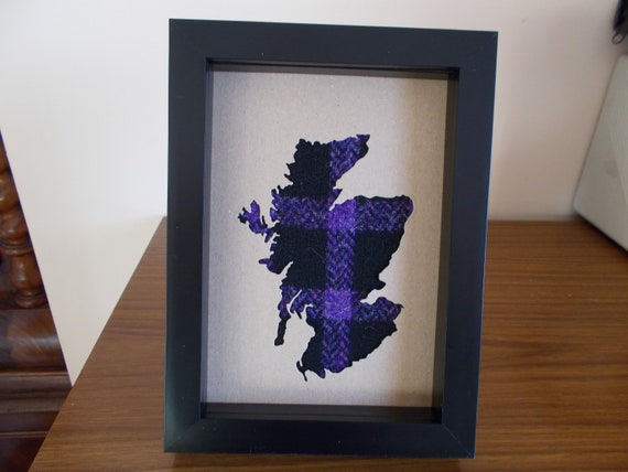 Harris Tweed Map Of Scotland Scotland Wall Art Harris Tweed Etsy