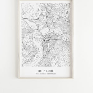 DUISBURG Poster City Map | Kunstdruck | hochwertiger Print | Duisburg | Stadtplan | skandinavisches Design Duisburg Poster Karte