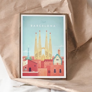 BARCELONA Poster | Illustration Poster | Spain Holiday | Travel Holiday Wall Picture Decoration | Art Print Gift Barcelona