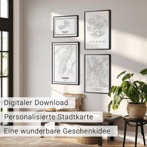 Stadtplan personalisiert - Umzug Geschenk - Stadt als Karte Poster Map CityMap - Geschenk für Sie / Geschenk für Ihn / Digitaler Download