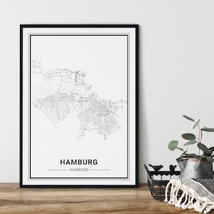 Hamburg HARBURG City Map Poster minimalistisch gestaltet | Stadtplan