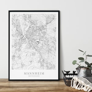 MANNHEIM Poster City Map | minimalistischer Stadtplan im skandinavischen Design CityMap Print von Skanemarie