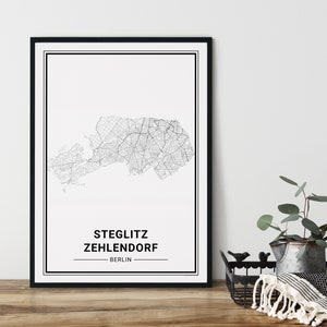 Berlin STEGLITZ Poster | Geschenk | Stadtplan als Geschenkidee  | Berlin Poster City Map