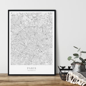 PARIS Poster City Map | Kunstdruck | minimalistischer Print im skandinavischen Design Stadtplan CityMap
