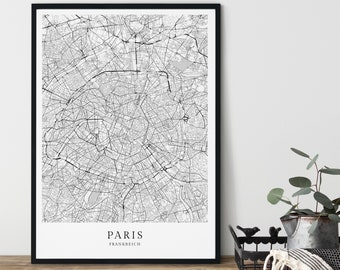 PARIS Poster City Map | Art Print | minimalist print in Scandinavian design City Map