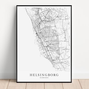 HELSINGBORG Poster City Map | Kunstdruck | hochwertiger Print | Stadtplan | skandinavisches Design Schweden Karte