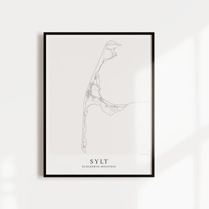 SYLT Poster City Map | Kunstdruck | hochwertiger Print | Insel Sylt | Stadtplan | skandinavisches Design Nordsee Ostsee