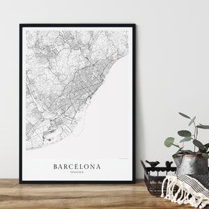 BARCELONA Poster City Map | Kunstdruck | minimalistisch Print | Barcelona | Stadtplan | skandinavisches Design Barcelona Karte
