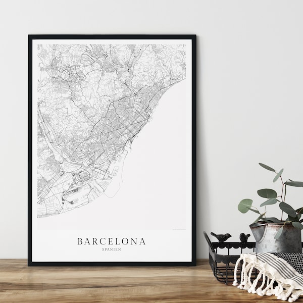 BARCELONA Poster City Map | Kunstdruck | minimalistisch Print | Barcelona | Stadtplan | skandinavisches Design Barcelona Karte