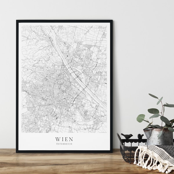 WIEN Poster CityMap minimalistisch im skandinavischen Design