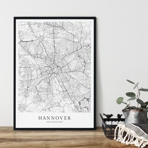 HANNOVER Poster City Map | Art printing | minimalist city map in Scandinavian design