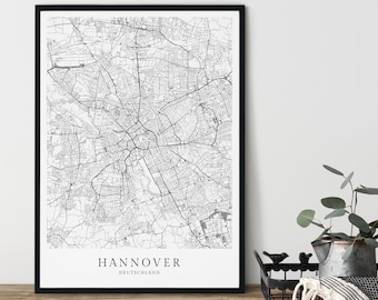 HANNOVER Poster City Map | Kunstdruck | minimalistischer Stadtplan im skandinavischen Design