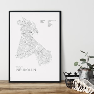 BERLIN Neukölln Poster City Map | Kunstdruck | hochwertiger Print | | Stadtplan | skandinavisches Design Neukölln Karte
