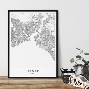 ISTANBUL Poster City Map als Kunstdruck | Print Türkei Stadtplan im skandinavischen Design Istanbul