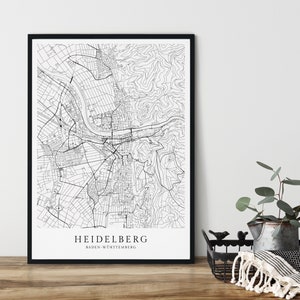HEIDELBERG Poster City Map | minimalistischer Kunstdruck im skandinavischen Design Stadtplan