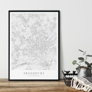 FRANKFURT Poster City Map | Art printing | high-quality print | Frankfurt | City map | Scandinavian Design Frankfurt Map