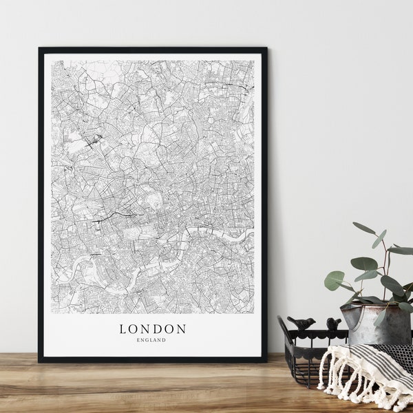 LONDON Poster City Map | Stadtplan als Kunstdruck im skandinavischen Design | minimalistische Geschenkidee