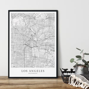 LOS ANGELES Poster City Map | Kunstdruck von Los Angeles Stadtplan im skandinavischen Design
