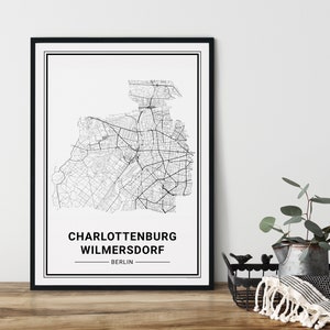 Charlottenburg Wilmersdorf Poster | Geschenk | Stadtplan als Geschenkidee  | Berlin Poster City Map