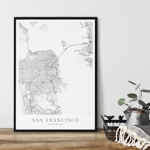 SAN FRANCISCO Poster City Map | Kunstdruck von SanFrancisco als Stadtplan im skandinavisches Design Karte