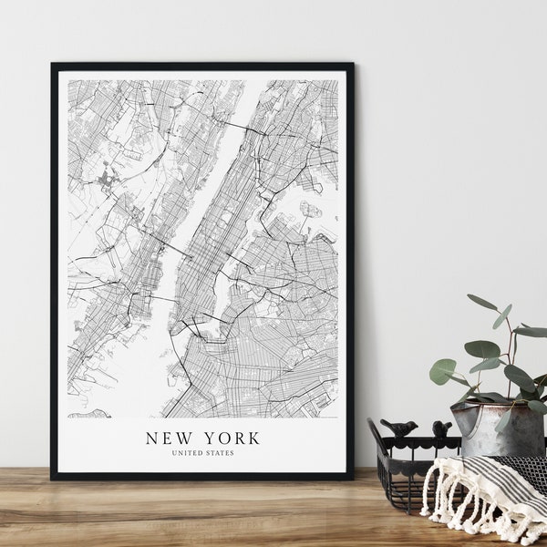 NEW YORK Poster City Map | Kunstdruck von New York als CityMap | Stadtplan im skandinavischen Design von NewYork