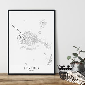 VENEDIG Altstadt Poster City Map | Kunstdruck | Venedig Karte | Stadtplan | skandinavisches Design Italien
