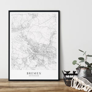 BREMEN Poster City Map | Kunstdruck | minimalistisch Print | Bremen | Stadtplan | skandinavisches Design Bremen Karte
