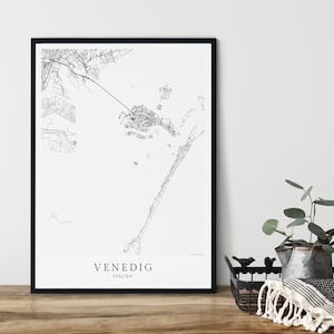 VENEDIG Poster City Map | Kunstdruck | Venedig Karte | Stadtplan | skandinavisches Design Italien