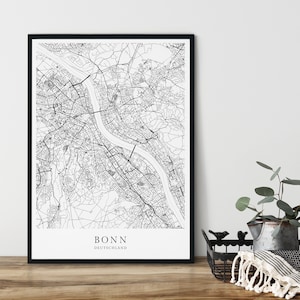 BONN Poster City Map | Kunstdruck | minimalistisch Print | Bonn | Stadtplan | skandinavisches Design Bonn Poster Karte