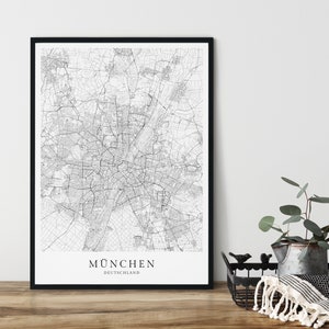 MÜNCHEN Poster City Map | Kunstdruck | minimalistischer Print | Bayern München | Stadtplan | skandinavisches Design München Karte