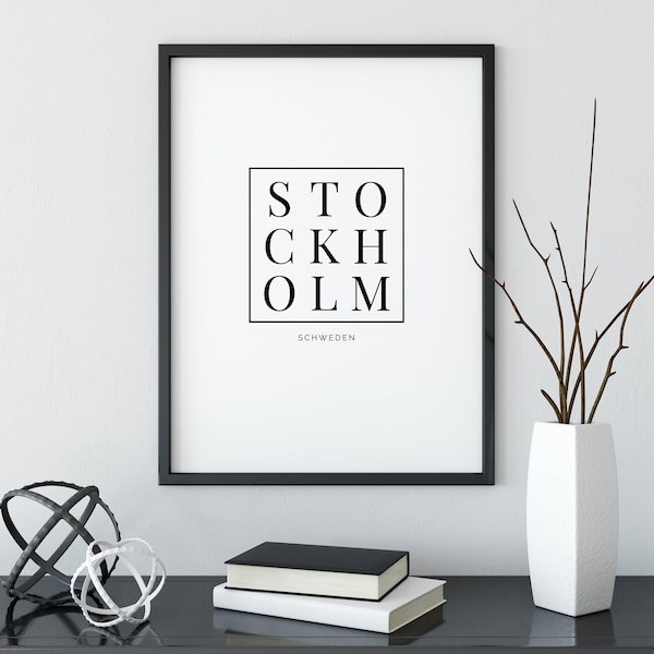 Poster STOCKHOLM Typography | Stockholm Poster |  Art printing | high-quality print in Scandinavian design