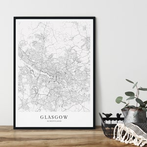 GLASGOW Poster City Map | Kunstdruck | minimalistischer Print | Glasgow | Stadtplan | skandinavisches Design Glasgow Karte