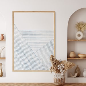LINJERBLÅ I Print Poster Abstrakt minimalistisch + nordic skandinavisch abstract Wandbild